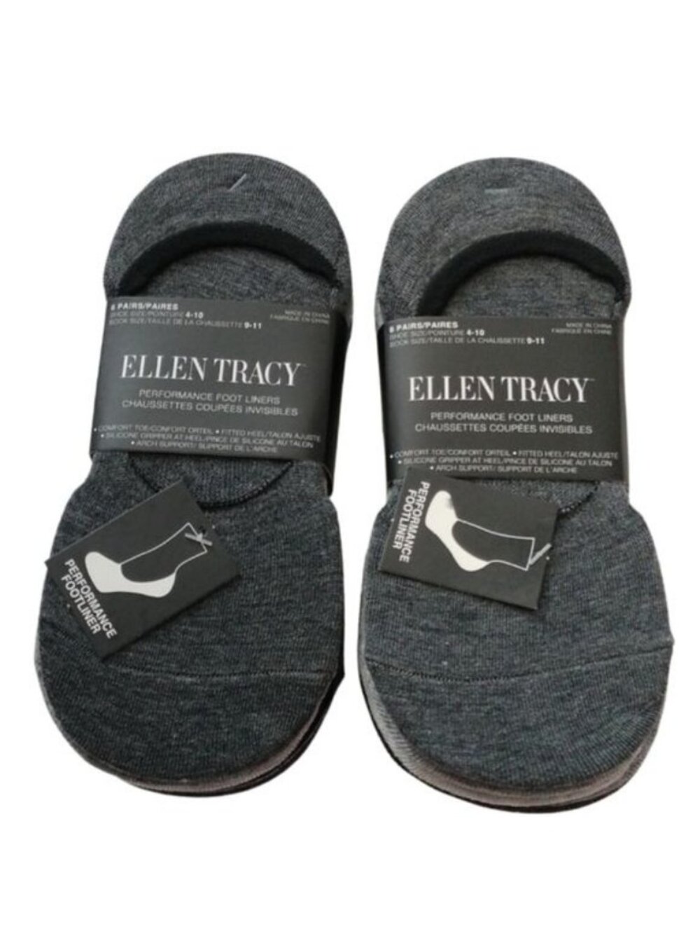 Ellen Tracy Women's Performance Foot Liners No Show Socks Size 4-10, 12 pairs